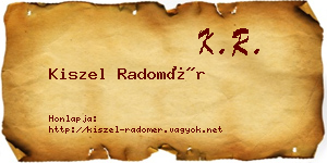 Kiszel Radomér névjegykártya
